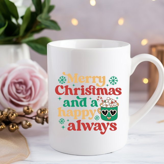 Frohe Weihnachten und ein Happy immer Kaffee Tasse (Von Creator hochgeladen)