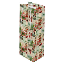 Frohe Weihnachten und Frohe Festtage Vintag Geschenktüte Für Weinflaschen