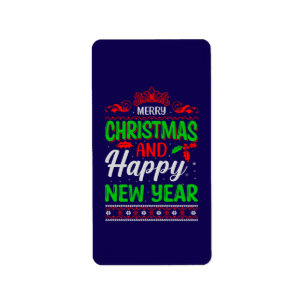 Frohe Weihnachten und Glück im neuen Jahr 61064 Adressaufkleber