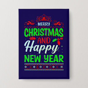 Frohe Weihnachten und Glück im neuen Jahr 61064 Button