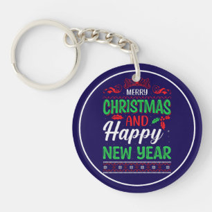Frohe Weihnachten und Glück im neuen Jahr 61064 Ho Schlüsselanhänger
