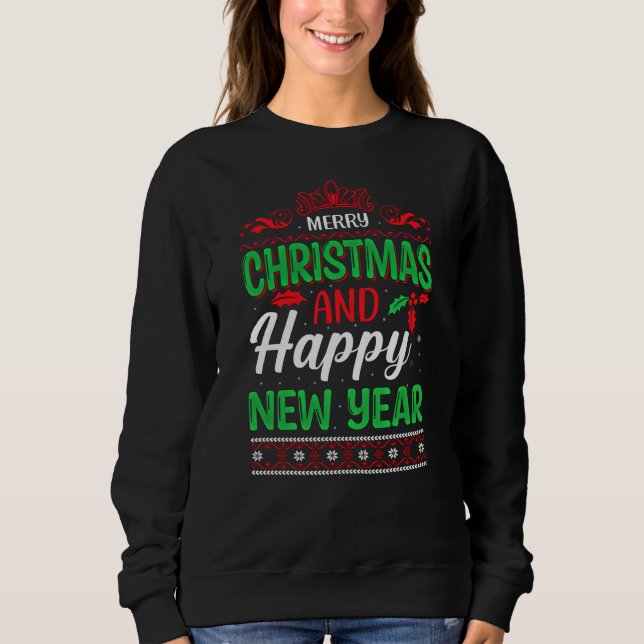 Frohe Weihnachten und Glück im neuen Jahr 61064 Ho Sweatshirt (Vorderseite)