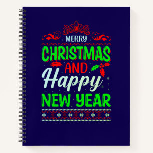 Frohe Weihnachten und Glück im neuen Jahr 61064 Notizbuch