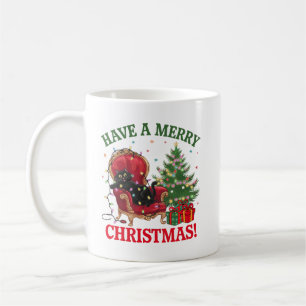 Frohe Weihnachten und Glück im neuen Jahr Feiert Kaffeetasse