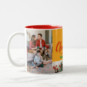 Frohe Weihnachten und Glück im neuen Jahr individu Zweifarbige Tasse