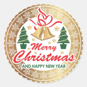 Frohe Weihnachten und Glück Neues Jahr Business Runder Aufkleber