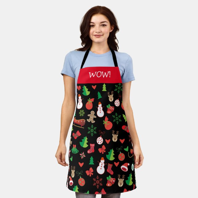 Frohe Weihnachten und Glück Neues Jahr! XMAS-Schne Schürze (Getragen)