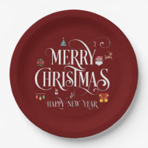 Frohe Weihnachten und glücklich Neues Jahr rot