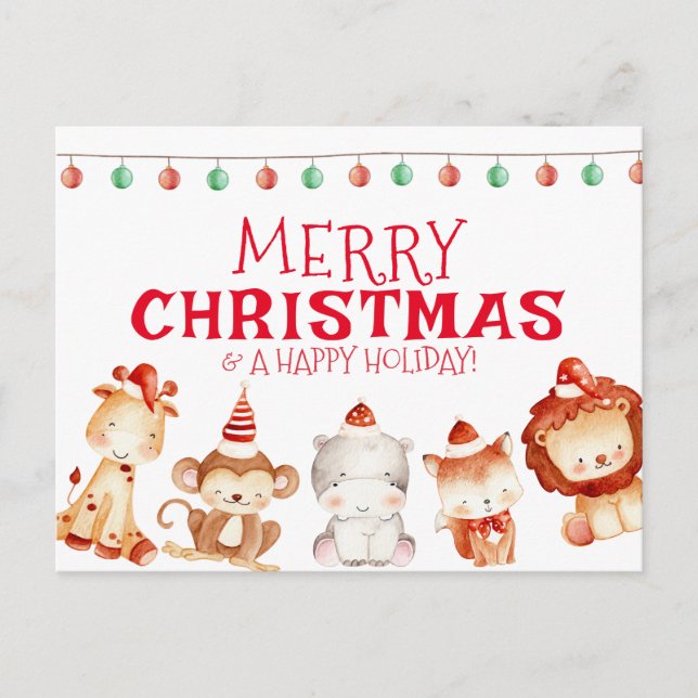 Frohe Weihnachten und glückliche Feiertage (Vorderseite)