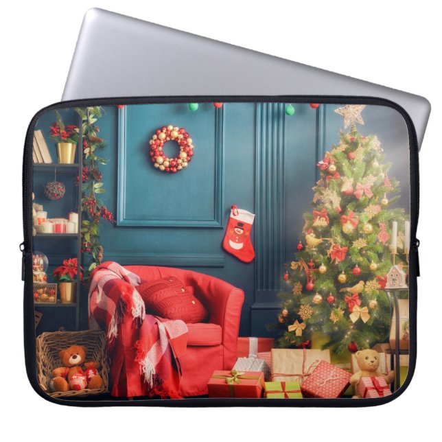 Frohe Weihnachten und glückliche Feiertage! Ein sc Laptopschutzhülle (Vorderseite)