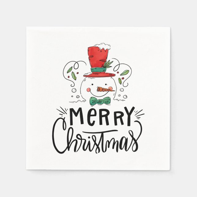 Frohe Weihnachten und glückliche neue Jahre Serviette (Vorderseite)