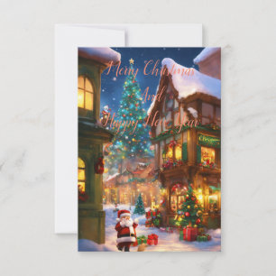 Frohe Weihnachten und glückliche neue Jahreskarte Dankeskarte