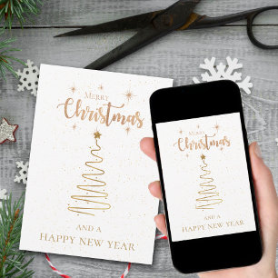 Frohe Weihnachten und glückliche Neujahr Gold Glit