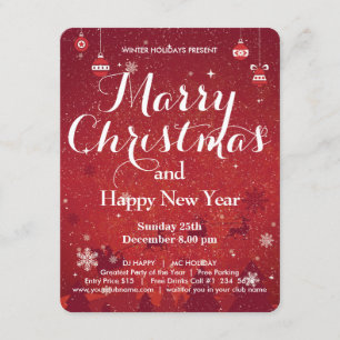 Frohe Weihnachten und glückliche Neujahrseinladung Einladung