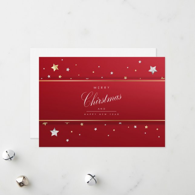 Frohe Weihnachten und glückliche Neujahrskarte (Vorderseite/Rückseite Beispiel)