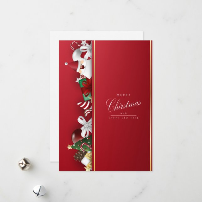 Frohe Weihnachten und glückliche Neujahrskarte (Vorderseite/Rückseite Beispiel)