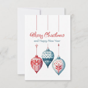 Frohe Weihnachten und glückliche Neujahrskarte Dankeskarte