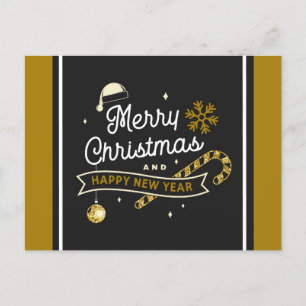 Frohe Weihnachten und glückliche Neujahrskarte Postkarte