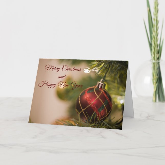 Frohe Weihnachten und glückliche Neujahrskarten Karte (Vorderseite)