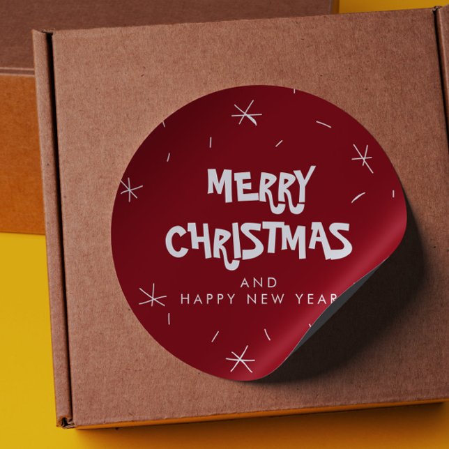 Frohe Weihnachten und glückliche Neujahrsklammern Runder Aufkleber (Von Creator hochgeladen)