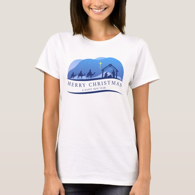 Frohe Weihnachten und glückliche Weihnachten im ne T-Shirt (Vorderseite)