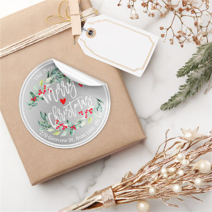 Frohe Weihnachten und glückliche Weihnachtsfeierta Runder Aufkleber