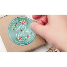 Frohe Weihnachten und glückliche Weihnachtsfeierta Runder Aufkleber