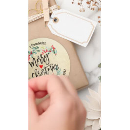 Frohe Weihnachten und glückliche Weihnachtsfeierta Runder Aufkleber