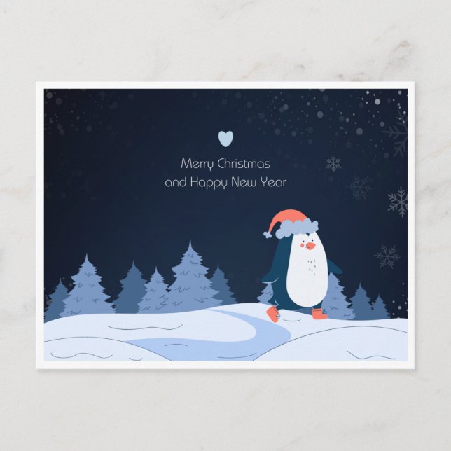 Frohe Weihnachten und glückliches Neues Jahr 2024 Postkarte (Vorderseite)