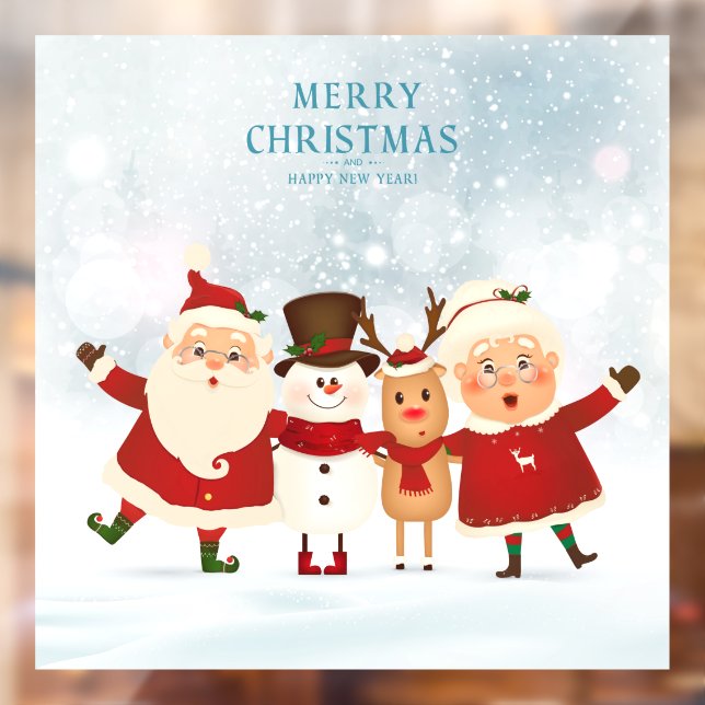 Frohe Weihnachten und glückliches Neues Jahr Fensteraufkleber (Blatt 2)