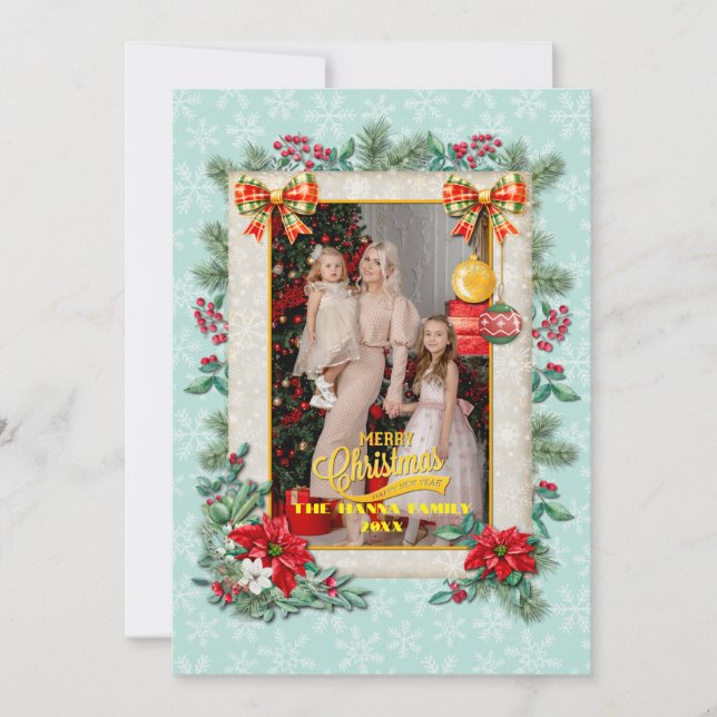 Frohe Weihnachten und glückliches Neues Jahr für L Einladung (Vorderseite)