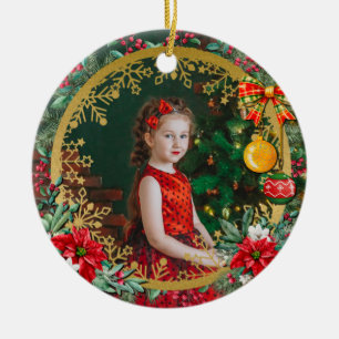 Frohe Weihnachten und glückliches Neues Jahr für L Keramik Ornament