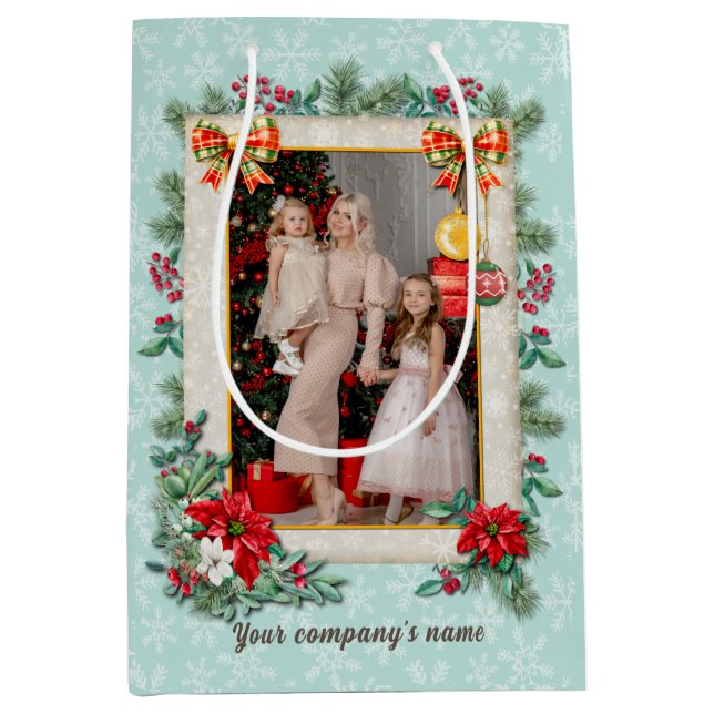 Frohe Weihnachten und glückliches Neues Jahr für L Mittlere Geschenktüte (Vorderseite)