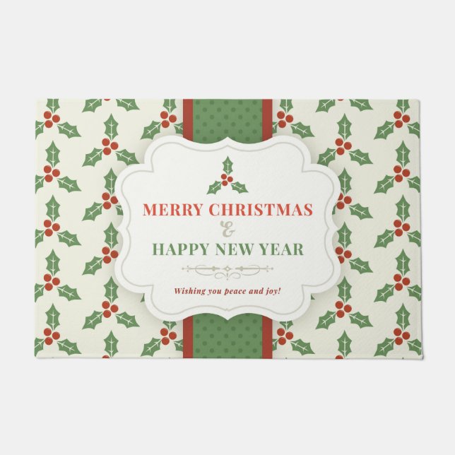 Frohe Weihnachten und glückliches Neues Jahr Fußmatte (Vorderseite)