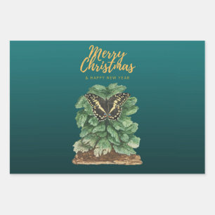 Frohe Weihnachten und glückliches Neues Jahr Geschenkpapier Set