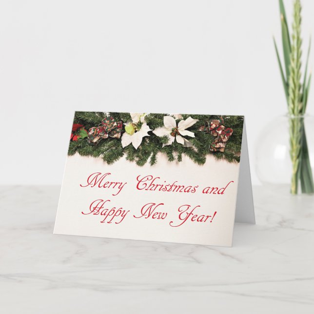 Frohe Weihnachten und glückliches Neues Jahr Karte (Vorderseite)