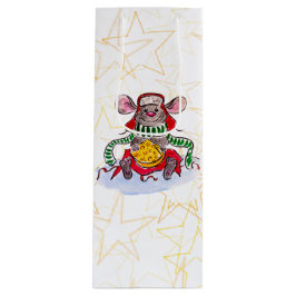 Frohe Weihnachten und glückliches neues Jahr Käse Geschenktüte Für Weinflaschen