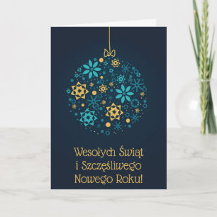 Frohe Weihnachten und glückliches Neues Jahr Polni Karte