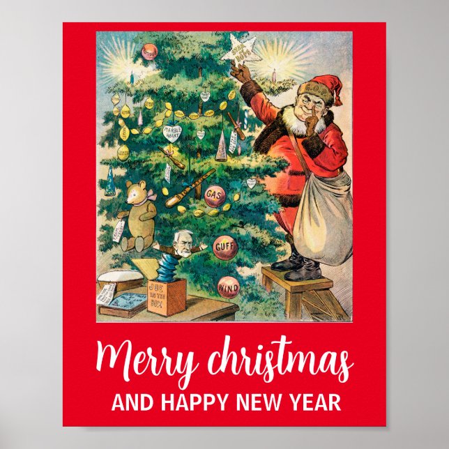 Frohe Weihnachten und glückliches neues Jahr Poster (Vorne)