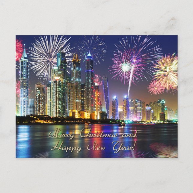 Frohe Weihnachten und glückliches Neues Jahr Postkarte (Vorderseite)