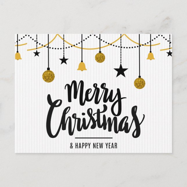 Frohe Weihnachten und glückliches Neues Jahr Postkarte (Vorderseite)