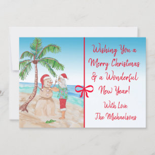 Frohe Weihnachten und glückliches Neues Jahr Santa Karte
