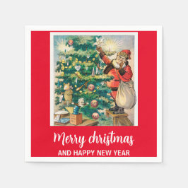 Frohe Weihnachten und glückliches neues Jahr Serviette