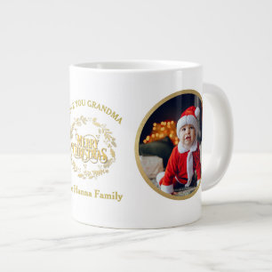 Frohe Weihnachten und ich liebe dich Oma   Zwei Fo Jumbo-Tasse