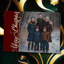Frohe Weihnachten und Ihr Foto Folien Feiertagskarte