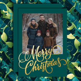 Frohe Weihnachten und Ihr Foto Folien Feiertagskarte