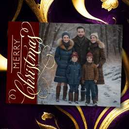 Frohe Weihnachten und Ihr Foto Folien Feiertagskarte