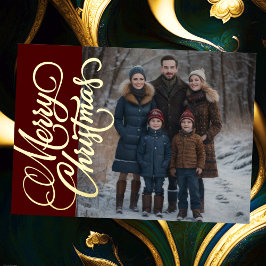 Frohe Weihnachten und Ihr Foto Folien Feiertagskarte
