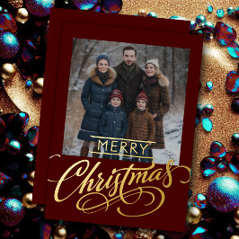 Frohe Weihnachten und Ihr Foto Folien Feiertagskarte