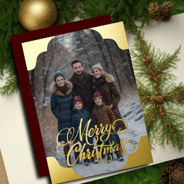 Frohe Weihnachten und Ihr Foto Folien Feiertagskarte